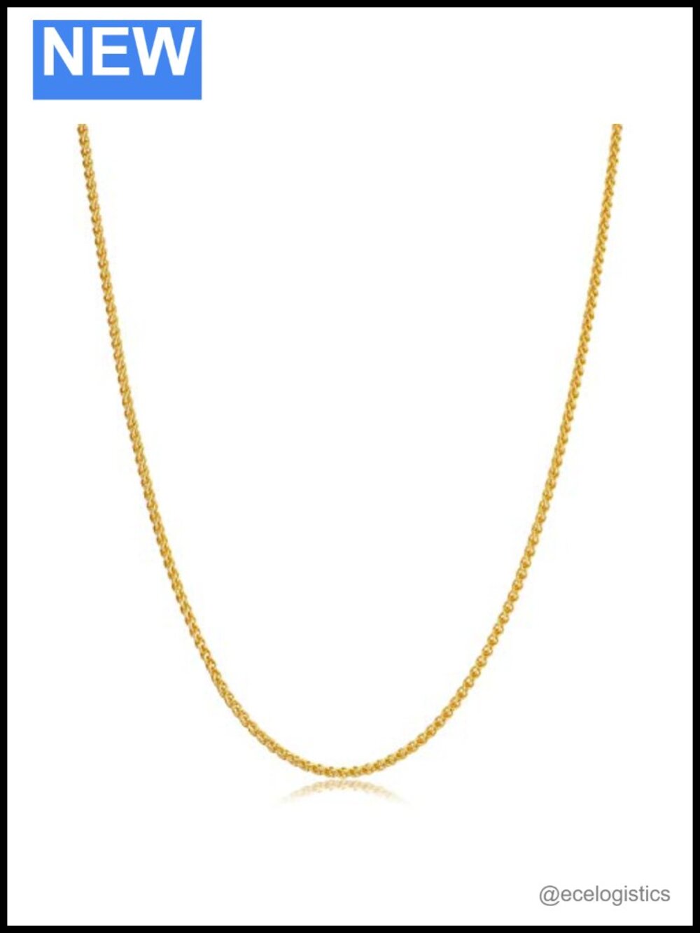 14k Yellow Gold Filled Round Wheat Chain Necklace for Women